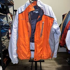 Columbia Men's Vibrant Orange and Gray Ski Jacket
